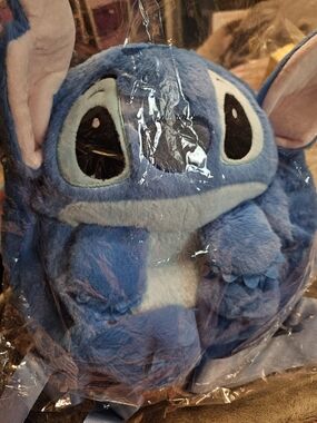 Stitch Blue Plush Backpack